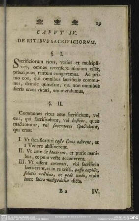 Caput IV. De Ritibus Sacrificiorum