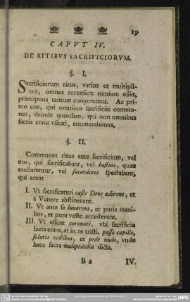 Caput IV. De Ritibus Sacrificiorum