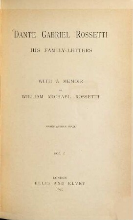 His family-letters, Vol. 1