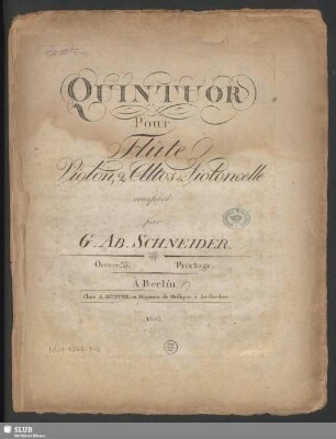 Quintuor Pour Flûte, Violon, 2 Alto & Violoncelle : Oeuvre 37