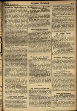 Zweite Ausgabe vom Donnerstag, den 14. September 1933.