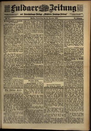 Ausgabe vom Donnerstag, den 22. November 1900.