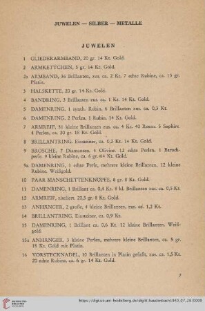 Juwelen (Nr. 1-113)
