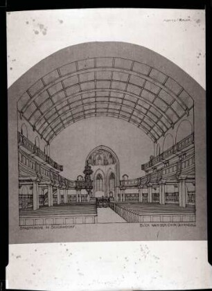 Evangelische Stadtkirche, innen, nach Osten; Wettbewerb 1905