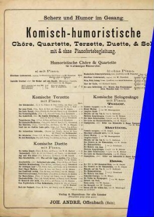 Neue Ausgrabungen : Couplet ; op. 23