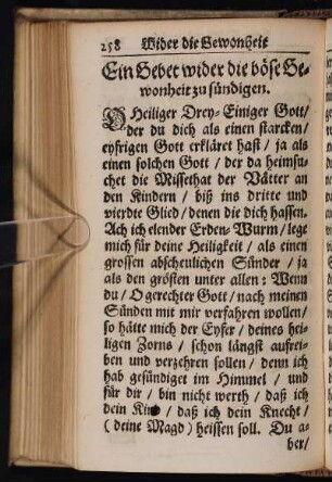 Ein Gebet wider die böse Gewonheit zu sündigen.