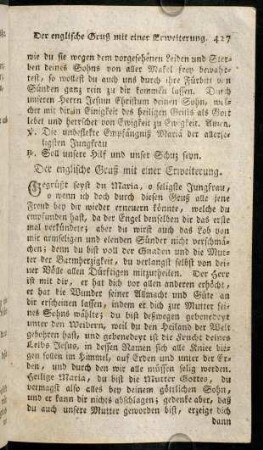 427-435, Der englische Gruß mit einer Erweiterung. - Ehrentron Mariae.