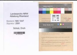 Entnazifizierung Erich Scholz , geb. 03.07.1893 (Beamter)