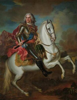 König August II. von Polen (1670–1733) zu Pferde