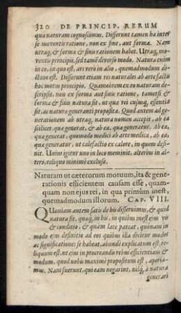 Naturam ut caeterorum motuum ... Cap. VIII.