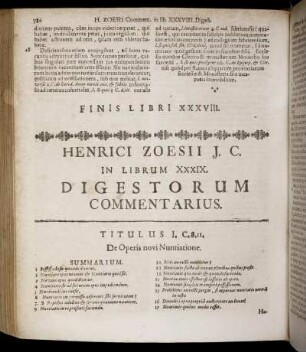 In Librum XXXIX. Digestorum Commentarius. - In Librum XL. Digestorum Commentarius.