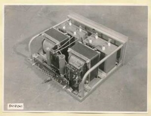 10-kW-Fernsehsender Nr. 507, Schrank B8 Einschub Siebkette, Foto 1954