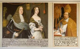Innendekoration des Rittersaales — Portraitgalerie der Bischöfe von Osnabrück — Ernst-August von Braunschweig-Lüneburg mit seiner Gemahlin Sophie von der Pfalz
