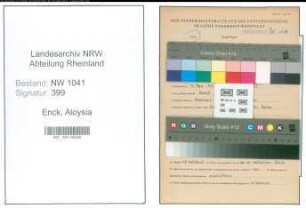 Entnazifizierung Aloysia Enck , geb. 13.03.1919 (Lehrerin)