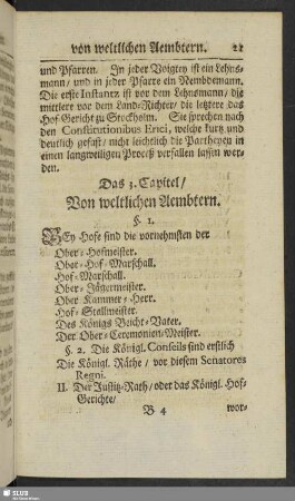 Das 3. Capitel, Von weltlichen Aembtern