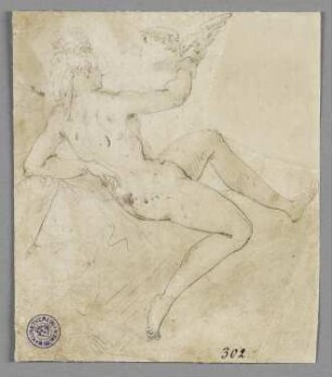 Nackte Frau mit Taube