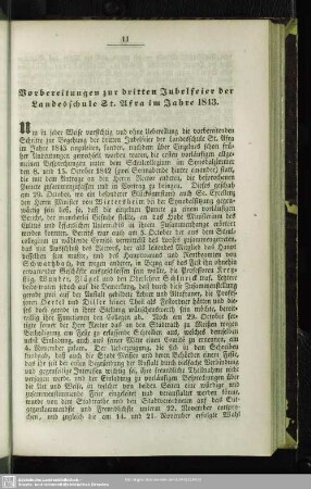 Vorbereitungen zur dritten Jubelfeier der Landesschule St. Afra im Jahre 1843