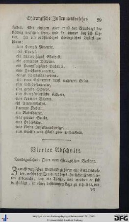 Vierter Abschnitt. Bandagenlehre: Oder vom chirurgischen Verband.