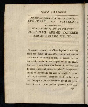 28-30, Praestantissimo Domino Candidato Leendert Van Berkelaar...
