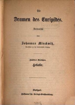 Die Dramen des Euripides, 12. Hekabe