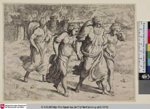 [Loth sortant de la ville de Sodome; Loth und seine Familie fliehen aus Sodom]