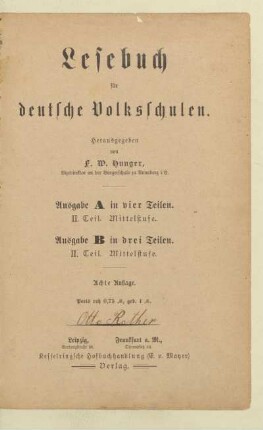 Teil 1 = Unterstufe, [Schülerband]: [Teil 1 = Unterstufe, [Schülerband]]