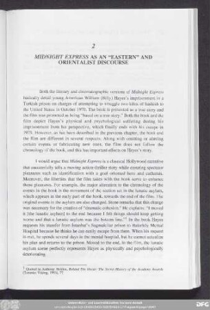 2 Midnight Express As An "Eastern" And Orientalist Discourse