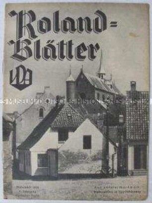 Monatszeitschrift "Roland-Blätter" u.a. über "deutsches Volkstum" im Ausland