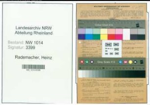 Entnazifizierung Heinz Rademacher , geb. 04.06.1920 (Ingenieur)