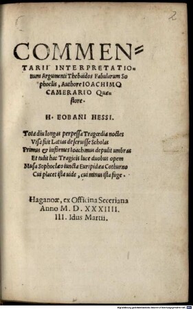 Sophokleus tragōdiai hepta : = Sophoclis Tragoediae Septem