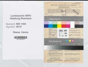 Entnazifizierung Hanna Reese, geb. 19.09.1922 (Stenotyp.)