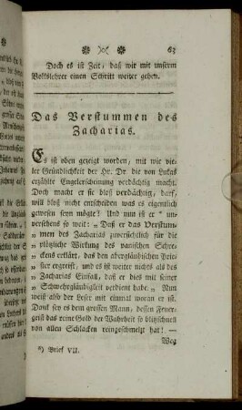 Das Verstummen des Zacharias.