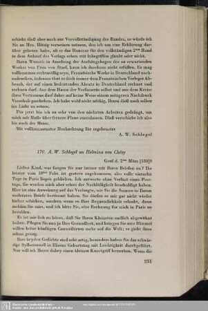 August Wilhelm von Schlegel an Helmina von Chézy, Genf, 02.03.1809