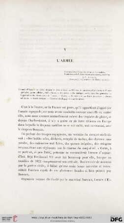 V. L'armée