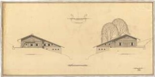 Fick, Roderich; Obersalzberg; Jugendverpflegshaus - Bestandsplan, Süd- und Nordansicht