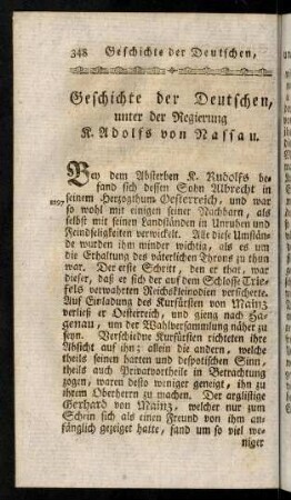 348-375, Geschichte der Deutschen, unter der Regierung K. Adolfs von Nassau