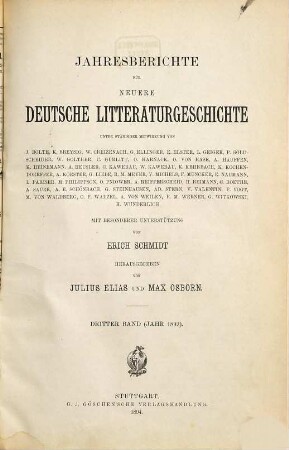 Jahresberichte für neuere deutsche Literaturgeschichte, 3. 1892