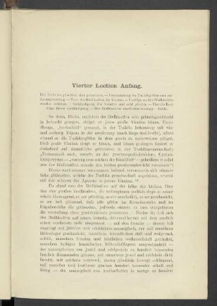Vierter Lection Anfang