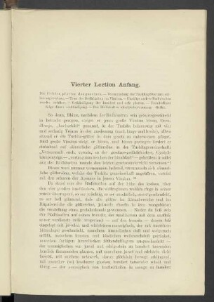Vierter Lection Anfang