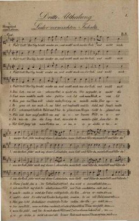 Vierstimmige Lieder mit Begleitung der Orgel : zum Gebrauche der Praeparanden des K. b. Schullehrer Seminars in Dilingen. 3. 1828. - II, 36 S.