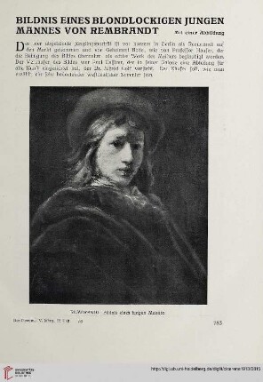 Bildnis eines blondlockigen jungen Mannes von Rembrandt