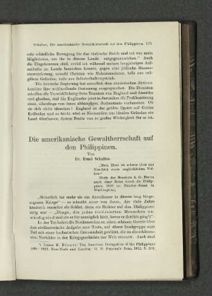 Die amerikanische Gewaltherrschaft auf den Philippinen.