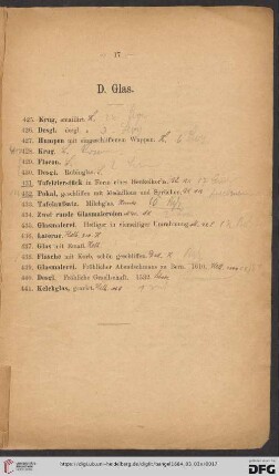 D. Glas (Nr. 425 - 441)