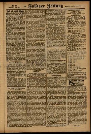 Zweite Ausgabe vom Mittwoch, den 01. Juni 1921.