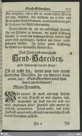 Das Drey und neuntzigste Send-Schreiben