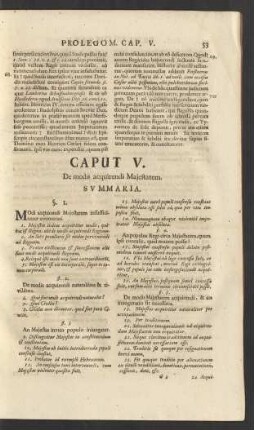 Caput V. De modis acquirendi Majestatem.