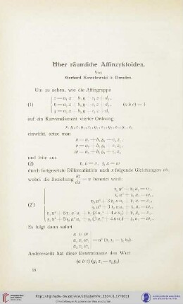 Über räumliche Affinzykloiden