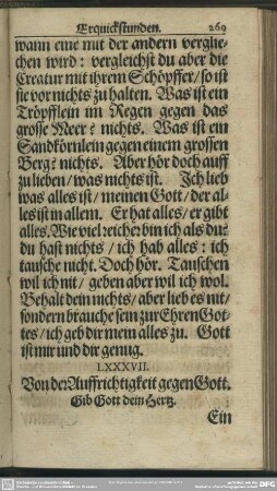 LXXXVII. Von der Aufrichtigkeit gegen Gott