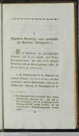 I. Allgemeine Grundsätze eines zweckmässigen Kriminal-Verfahrens