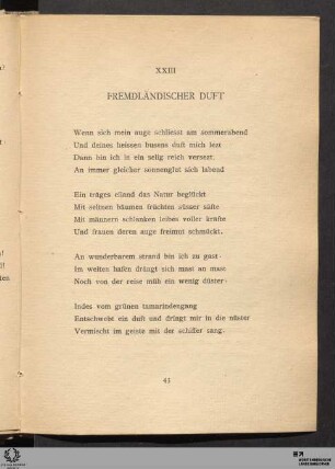 XXIII. Fremdländischer Duft